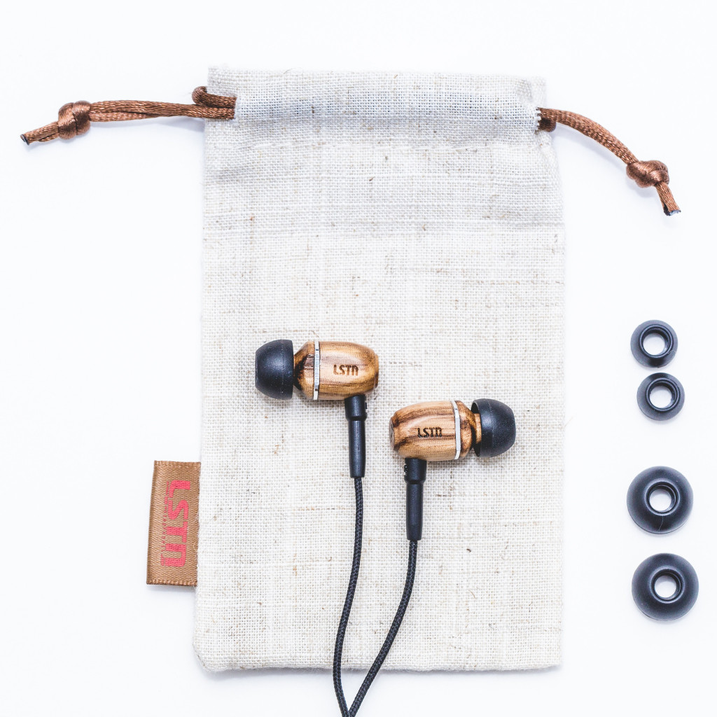 ‘The Bowerys’ Zebra Wood Earbuds 